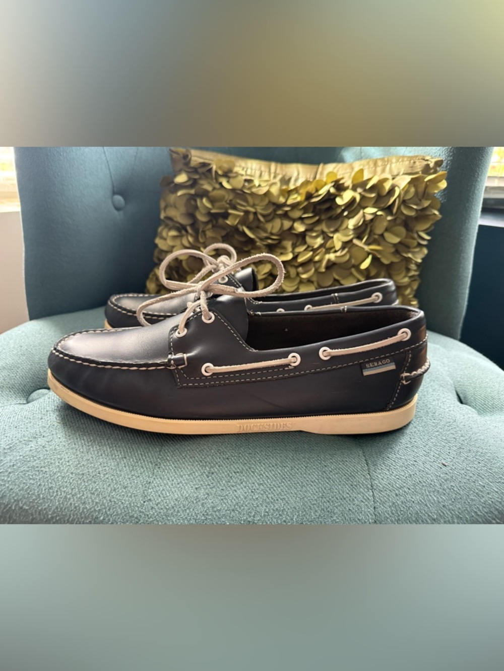 Sebago Docksides Navy Leather View 2